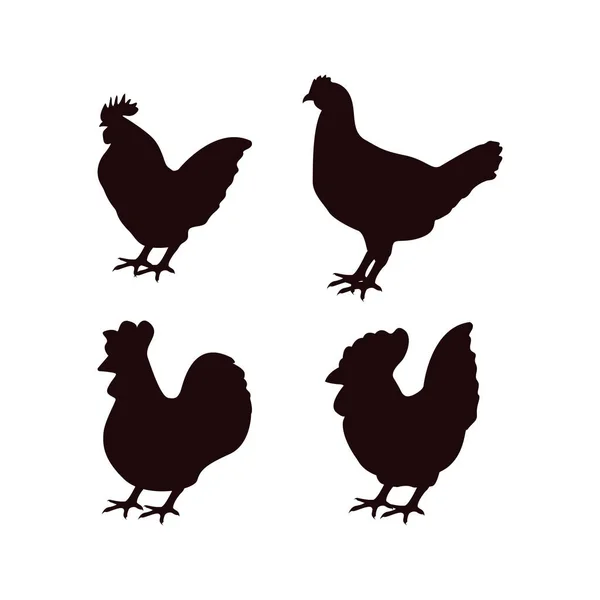 Huhn Symbol Design Vorlage Vektor Isolierte Illustration — Stockvektor