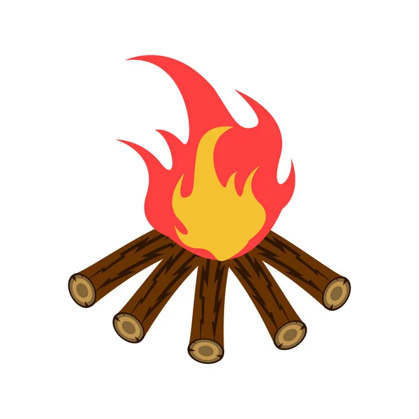 Bonfire Pictogram Ontwerp Template Vector Geïsoleerde Illustratie — Stockvector