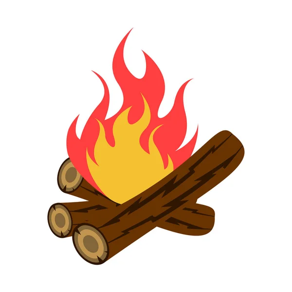 Bonfire Ikon Tervezési Sablon Vektor Elszigetelt Illusztráció — Stock Vector