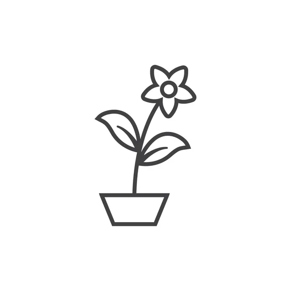 Kwiat Pot Ikona Wzór Wektor Izolowane Ilustracja — Wektor stockowy