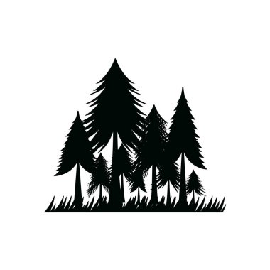 Çam Ormanı ikonu tasarım şablonu izole edildi