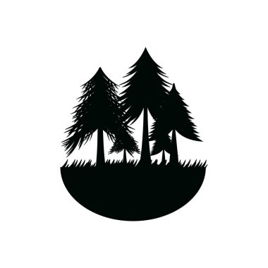 Çam Ormanı ikonu tasarım şablonu izole edildi