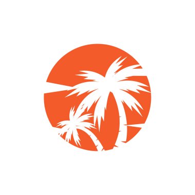 Palmiye ağacı ikonu tasarım şablonu izole edilmiş illüstrasyon