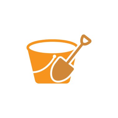 Kova kum simgesi tasarım şablonu izole edilmiş illüstrasyon