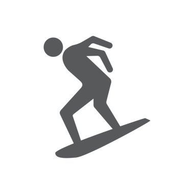 Sörf simgesi tasarım şablonu izole edilmiş vektör illüstrasyonu