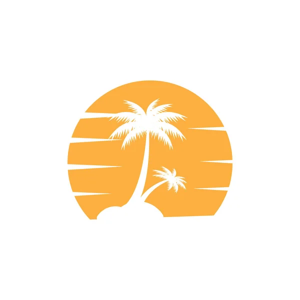 Palmera Icono Diseño Plantilla Vector Aislado Ilustración — Archivo Imágenes Vectoriales