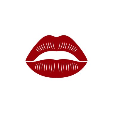Lips simge tasarım şablonu izole edilmiş vektör illüstrasyonu