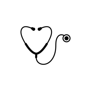 Stetoskop tasarım şablonu izole edilmiş vektör çizimi