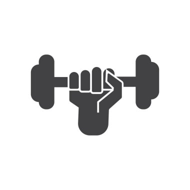 Dumbbell simge tasarımı şablon izole çizimi