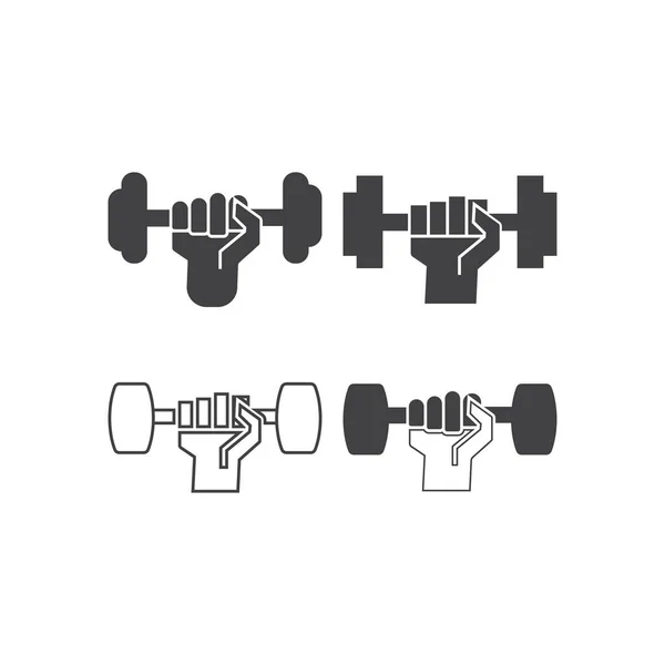 Dumbbell Icon Design Template Vector Isolated Illustration — Stock Vector