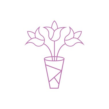 Buket tasarım şablonu vektör izole illüstrasyonu