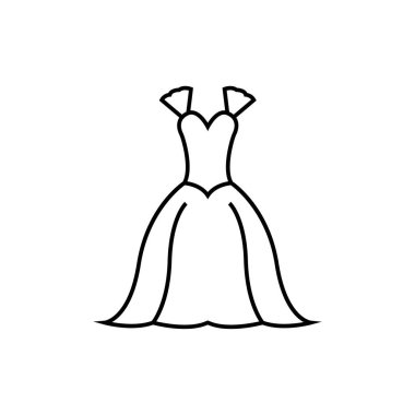 Gelinlik tasarımı şablonu izole edilmiş tasarım çizimi