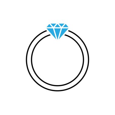 Elmas halka simgesi tasarımı vektör şablonu izole çizimi