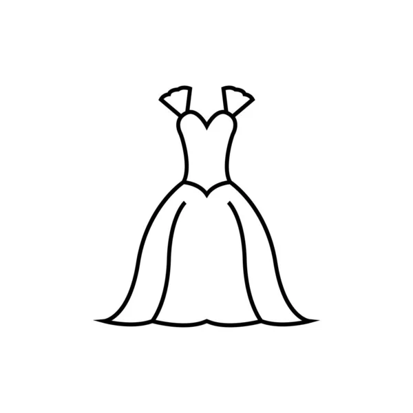 Весільна Сукня Шаблон Дизайну Векторна Ізольована Ілюстрація — стоковий вектор