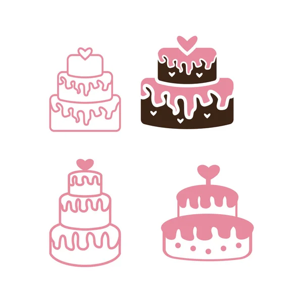 Wedding Cake Icon Design Template Vector Isolated Illustration — Stock Vector