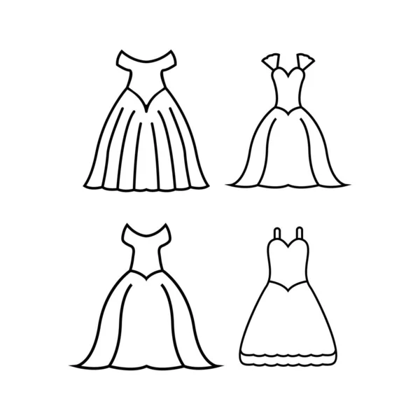 Bröllop Klänning Ikon Design Mall Vektor Isolerad Illustration — Stock vektor