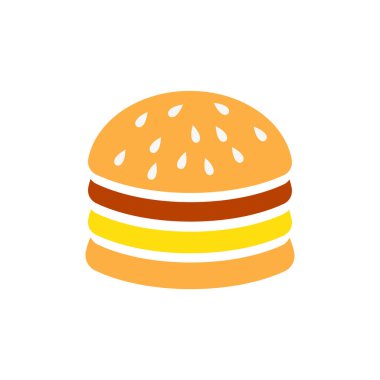 Burger simgesi tasarım şablonu izole edilmiş vektör çizimi