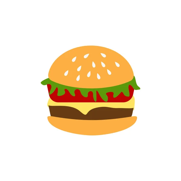 Burger Icona Modello Progettazione Vettoriale Isolato Illustrazione — Vettoriale Stock