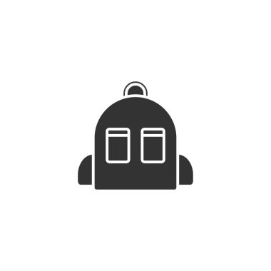 Okul çantası simgesi tasarım şablonu izole edilmiş çizim