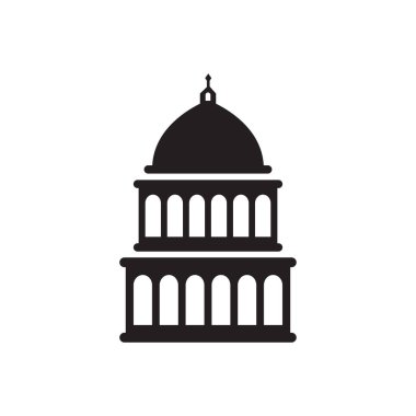 Capitol binası tasarım şablonu izole edilmiş vektör illüstrasyonu