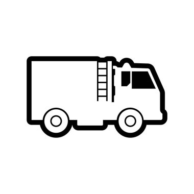 İtfaiye aracı simgesi tasarım şablonu izole edilmiş illüstrasyon