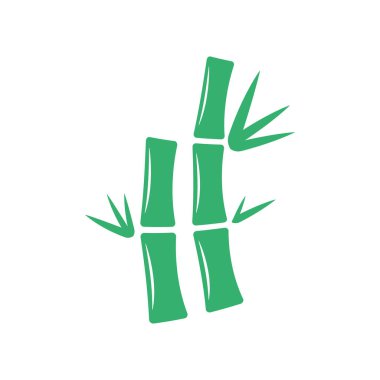 Yeşil bambu simgesi tasarım şablonu izole edildi