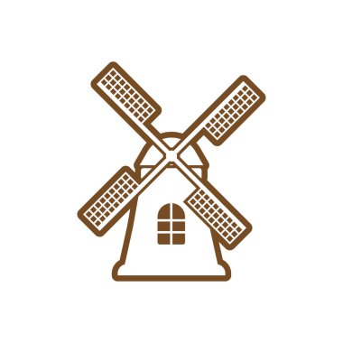 Yel değirmeni ikonu tasarım şablonu izole edildi
