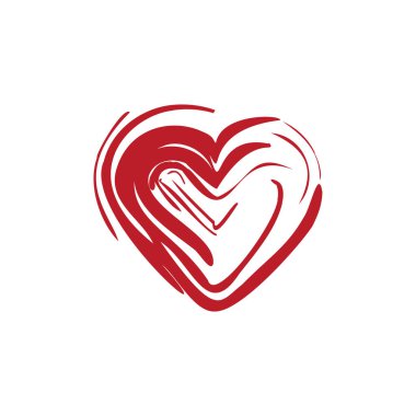 Kalp aşk simgesi tasarımı vektör çizimi