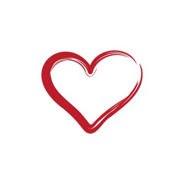 Kalp aşk simgesi tasarımı vektör çizimi