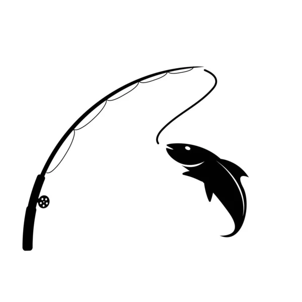 Fiskespö Ikon Design Mall Vektor Illustration Isolerad — Stock vektor