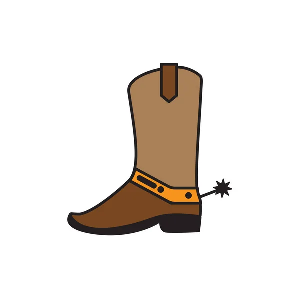 Western boot icon design template vector illustration isolated — Stock Vector