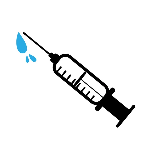 Şırınga enjeksiyon ikonu tasarım şablon illüstrasyonu — Stok Vektör