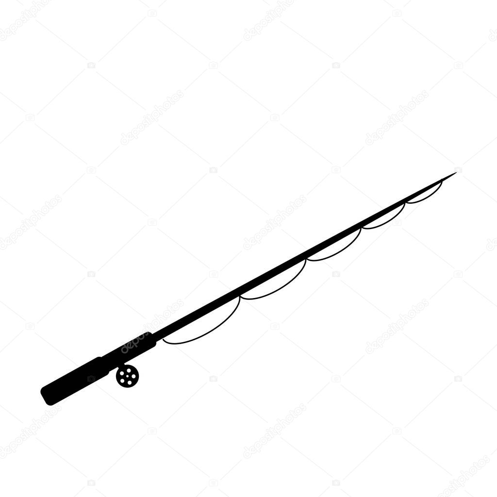 Fishing rod icon design template vector illustration isolated