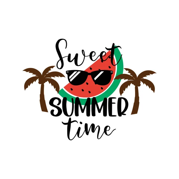 Zoet Zomer Tijd Belettering Ontwerp Typografie Illustratie — Stockvector