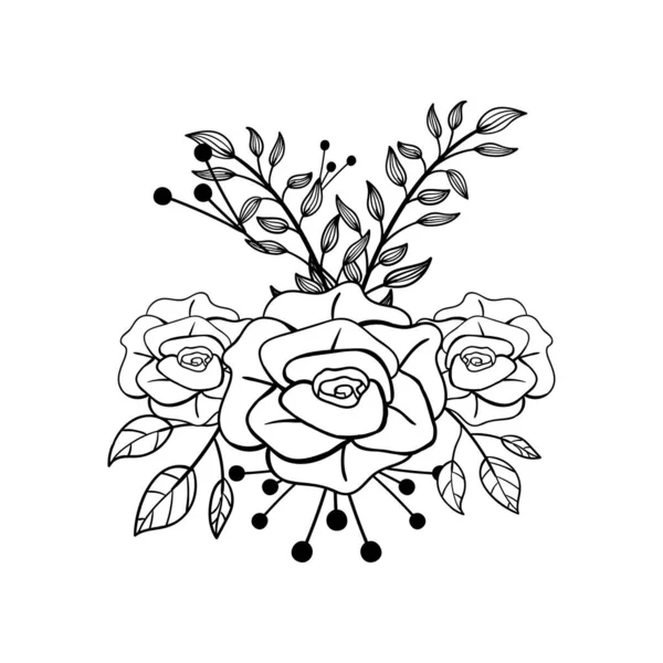 Modèle Conception Icône Rose Illustration Vectorielle — Image vectorielle