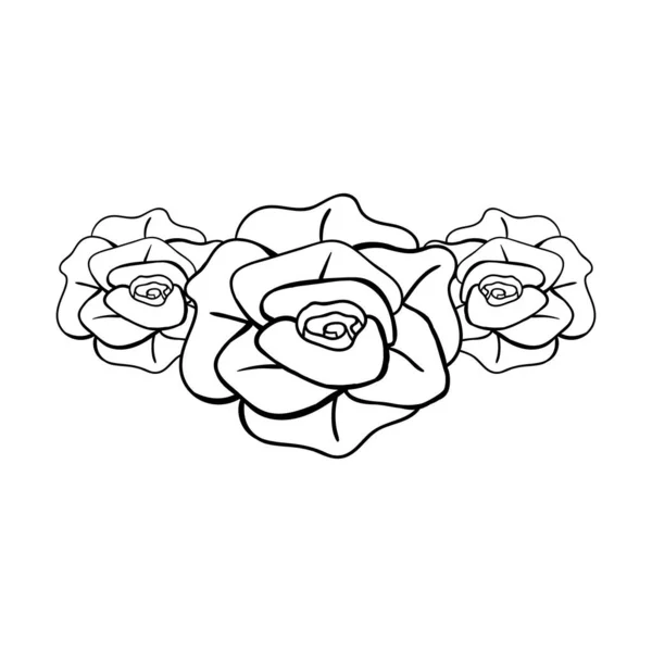 Illustrazione Vettoriale Modello Icona Rosa — Vettoriale Stock