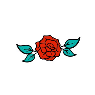 Rose flower icon design template vector isolated