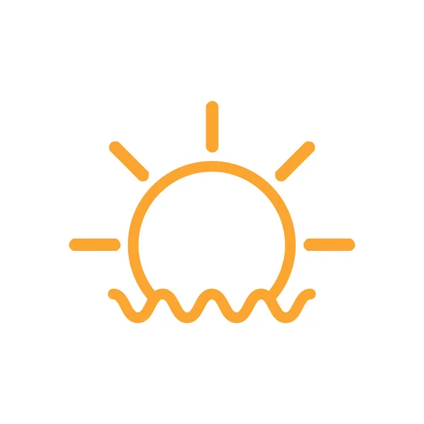 Sun Beach Icon Design Template Vector Isolated — Wektor stockowy