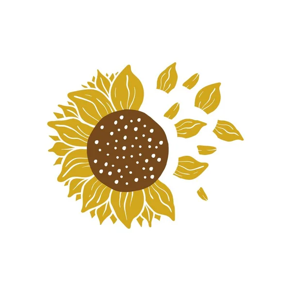 Sonnenblumen Icon Design Template Vektor Isoliert — Stockvektor