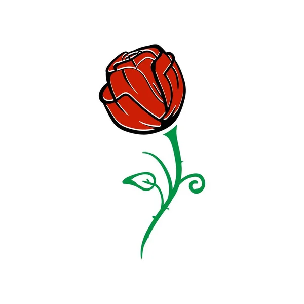 Rose Blume Symbol Design Vorlage Vektor Isoliert — Stockvektor