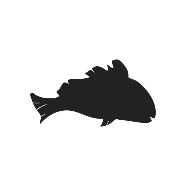 Balık Simgesi Tasarımı Şablonu Vektör Izole Çizimi — Stok Vektör