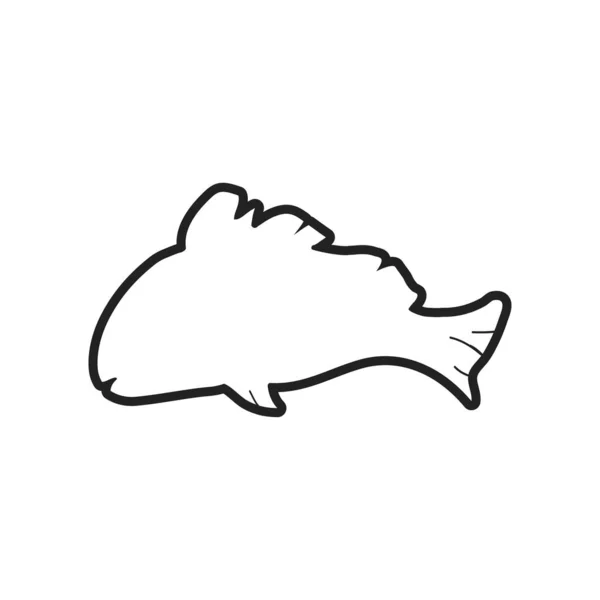 Plantilla Diseño Icono Pescado Vector Ilustración Aislada — Vector de stock