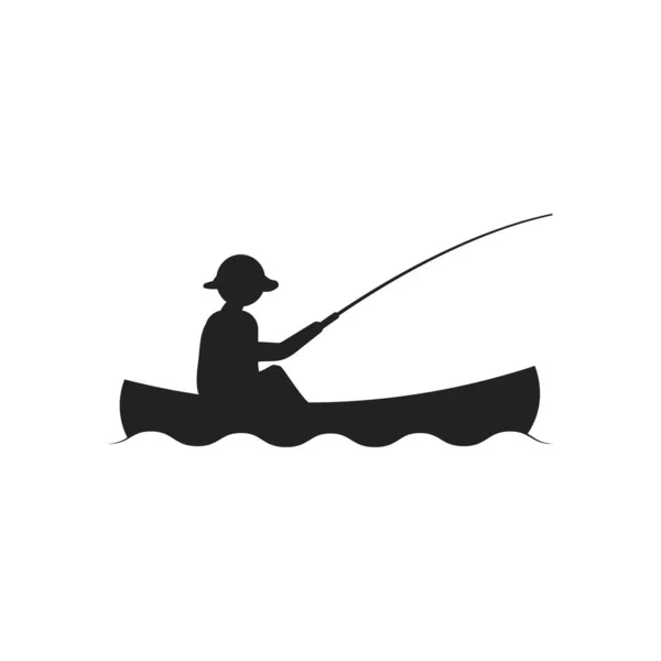 Fishing Kayak Icon Design Template Vector Isolated Illustration — Stock Vector