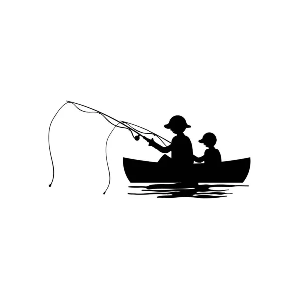 Pesca Caiaque Ícone Design Modelo Vetor Isolado Ilustração — Vetor de Stock