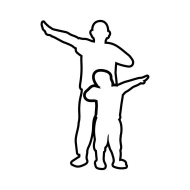 Father son icon design template vector isolated illustration