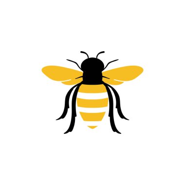 Arı simgesi tasarım şablonu vektör izole çizimi