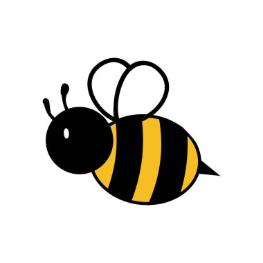 Arı simgesi tasarım şablonu vektör izole çizimi