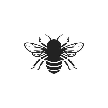Arı simgesi tasarım şablonu vektör izole çizimi
