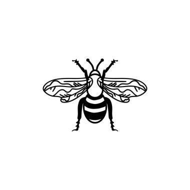 Arı simgesi tasarım şablonu vektör izole çizimi
