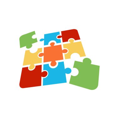 Autism puzzle simgesi tasarım şablonu izole edilmiş illüstrasyon